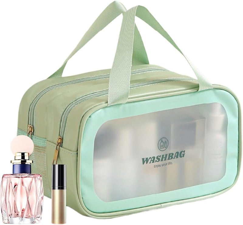 Travel Toiletry Bag Multiple Compartments Makeup Organizer Portable Shampoo Skincare Storage Color A - Image 1